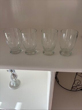 Clear Etched Glass Tumbler Quartet